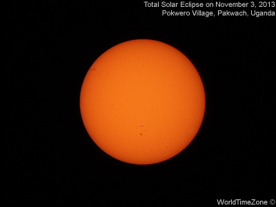 2013 Total Solar Eclipse sequence as viewed from Pokwero Village Pakwach Uganda on November 3 2013 by worldtimezone