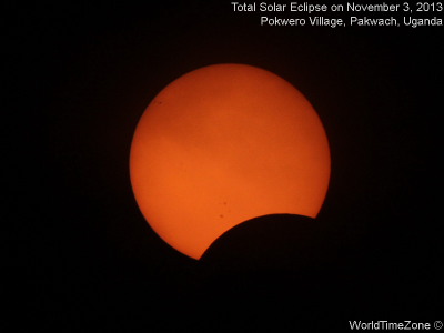 2013 Total Solar Eclipse sequence as viewed from Pokwero Village Pakwach Uganda on November 3 2013 by worldtimezone