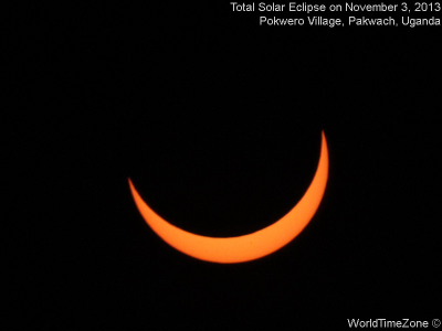 2013 Total Solar Eclipse sequence as viewed from Pokwero Village Pakwach Uganda on November 3 2013 by worldtimezone