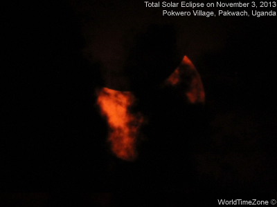 2013 Total Solar Eclipse sequence as viewed from Pokwero Village Pakwach Uganda on November 3 2013 by worldtimezone