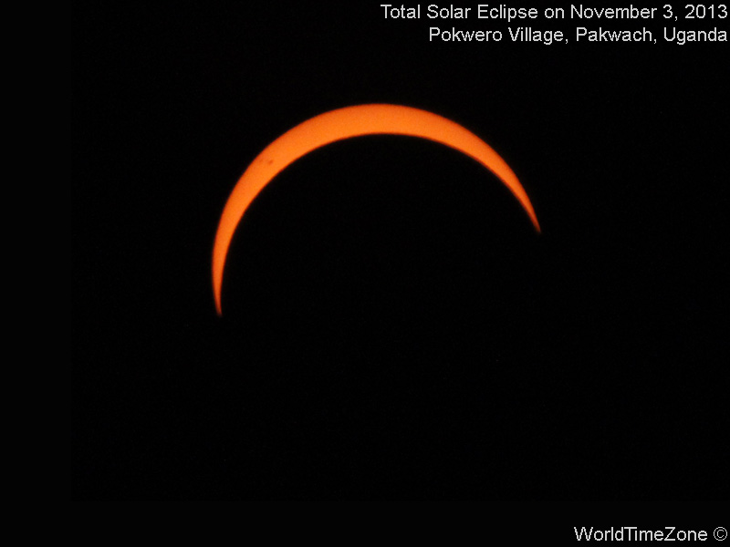 2013 Total Solar Eclipse sequence as viewed from Pokwero Village Pakwach Uganda on November 3 2013 by worldtimezone