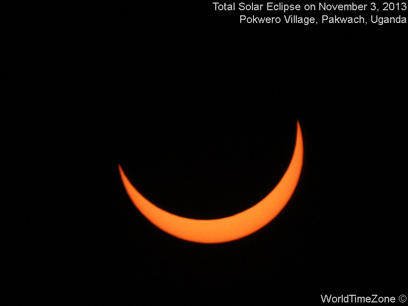 2013 Total Solar Eclipse sequence as viewed from Pokwero Village Pakwach Uganda on November 3 2013 by worldtimezone